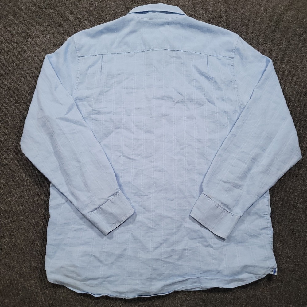Tommy Bahama Men Button Up Shirt‎ Large Linen Blend Blue Long Sleeve - Picture 15 of 16
